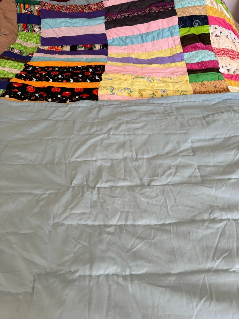 Vintage Handmade Patchwork Quilt Multicolor Twin XL